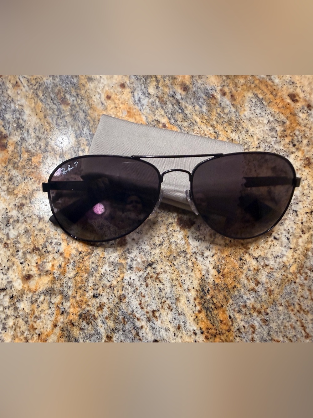 Ray-Ban Matt Black Aviator Sunglasses with Polarized Lenses style RB3549